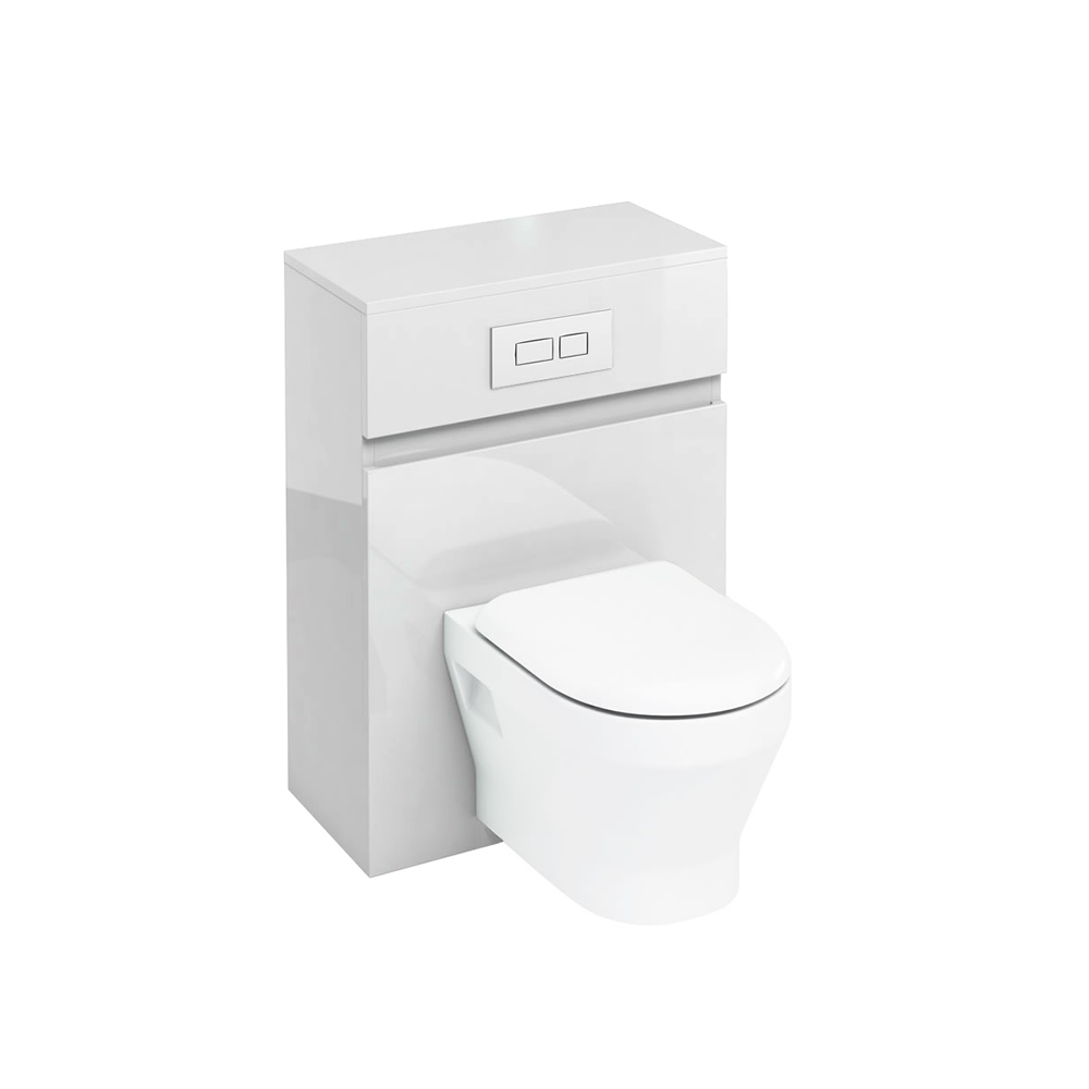 600mm wall-hung WC cabinet with dual flush plate